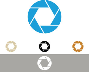 Aperture symbol in multiple colors for photography and camera concepts.