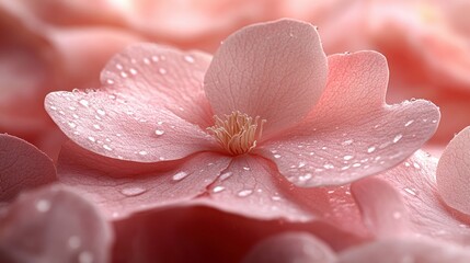 Fototapeta premium Delicate Pink Petal Macro Closeup on Soft White Background