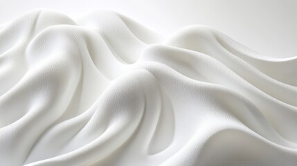 Obraz premium Flowing Fabric Waves in Pristine White A Macro Photography Study of Texture and Smoothness