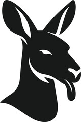 Kangaroo sticking out its tongue vector silhouette