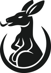Kangaroo sticking out its tongue vector silhouette
