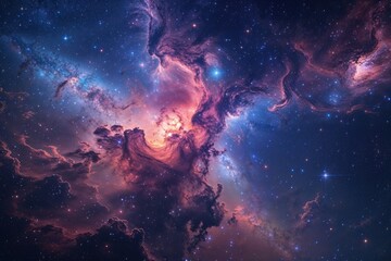 Fototapeta premium Endless Galactic Night Sky with Bright Stars and Cosmic Imagery