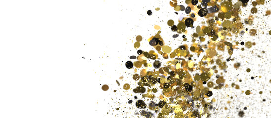 Abstract background with colorful confetti and streamers falling on a white background, perfect for celebrating special occasions.