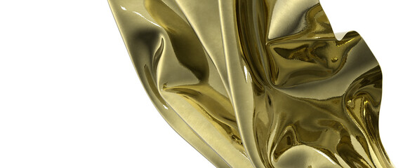 Golden fabric folds and drapes in a luxurious display