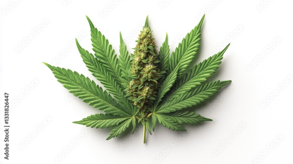 Poster iconic marijuana leaf design isolated with clean background for branding and artistic use highlighti