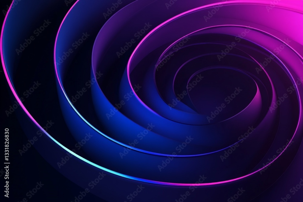 Poster Colorful spiral patterns swirl in a modern design with vibrant shades in a digital abstract background