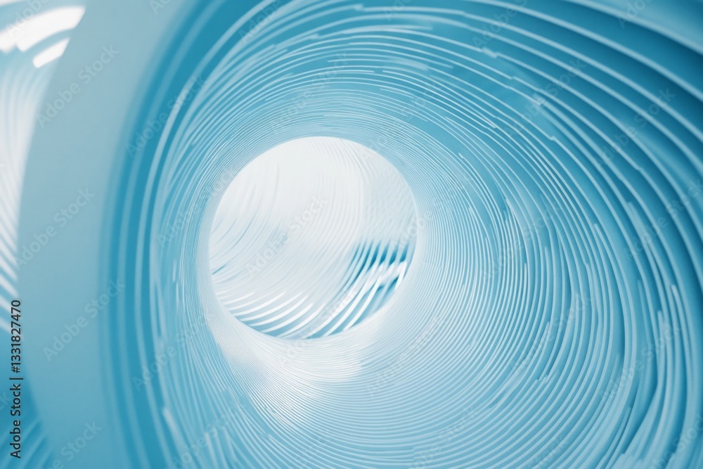 Aufkleber Spiral structure of blue material showcasing intricate patterns and depth created by unique design elements