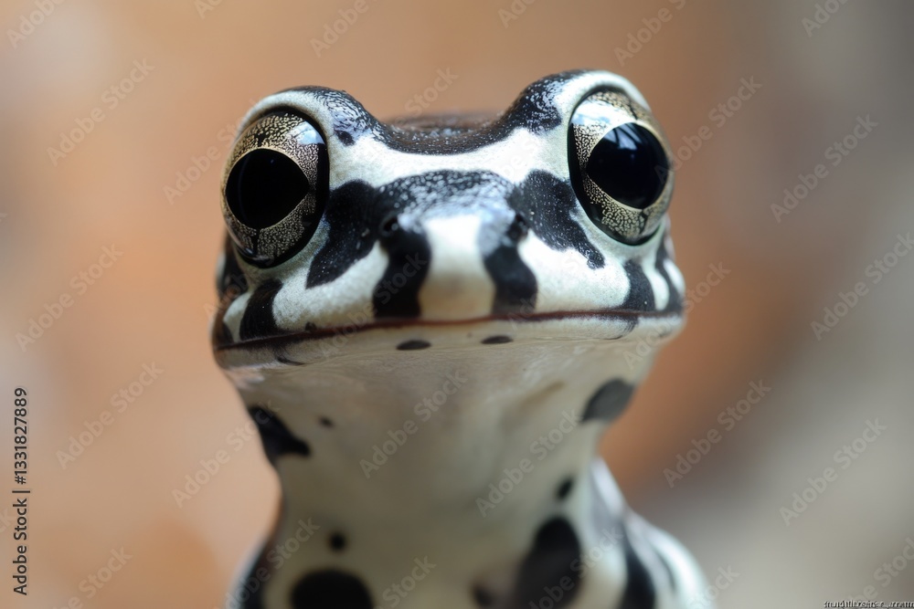 Poster Unique close-up of a frog showcasing striking patterns and features in a natural setting during daylight