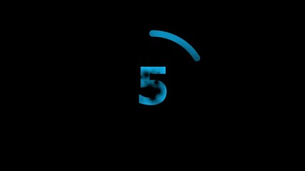 30 seconds countdown timer animation, 0 to 30 counting down seconds neon number with circle animation.