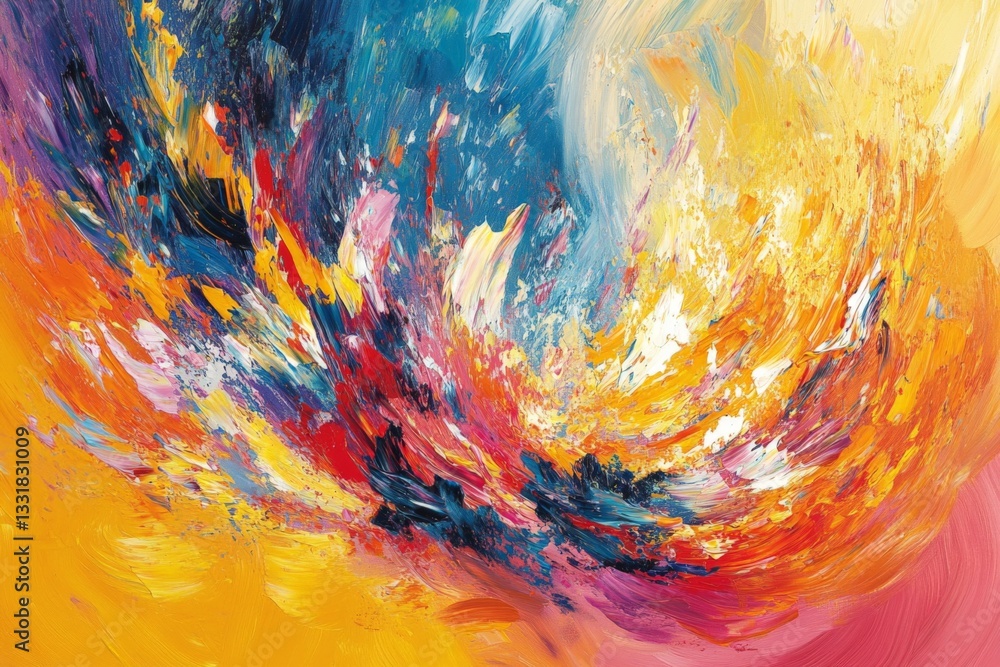 Poster vibrant abstract artwork featuring swirling colors in a captivating dance of light and movement