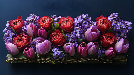 Floral Arrangement, Red & Purple