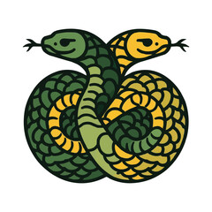 green snake vector illustration