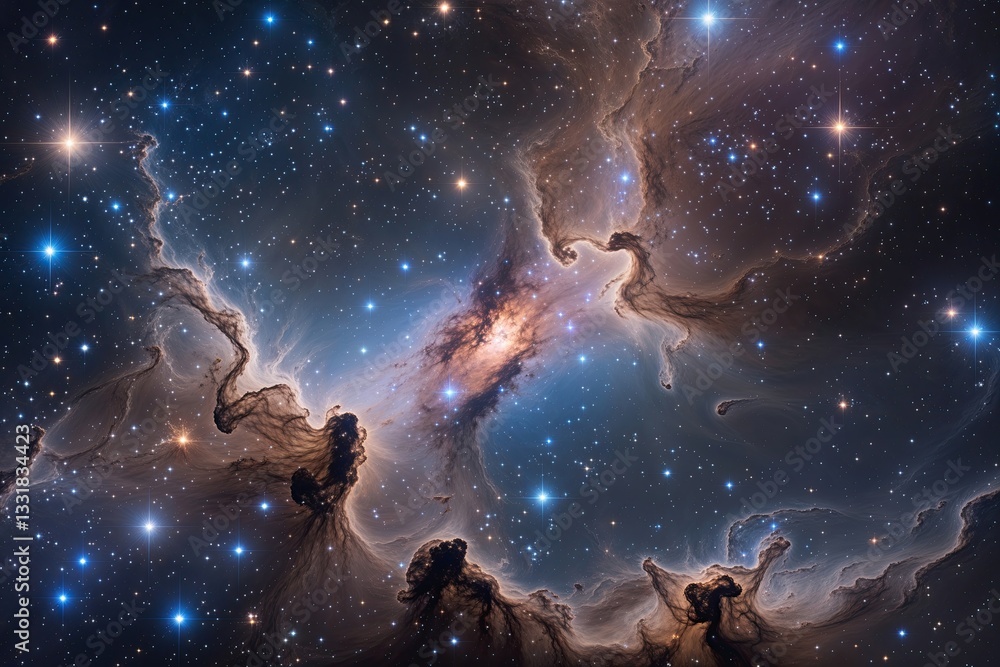 Wall mural majestic views of stars within a nebula and deep space