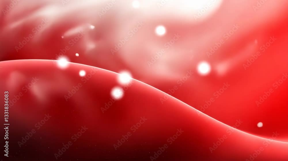 Poster abstract red wave patterns with glowing orbs create a vibrant and dynamic visual experience