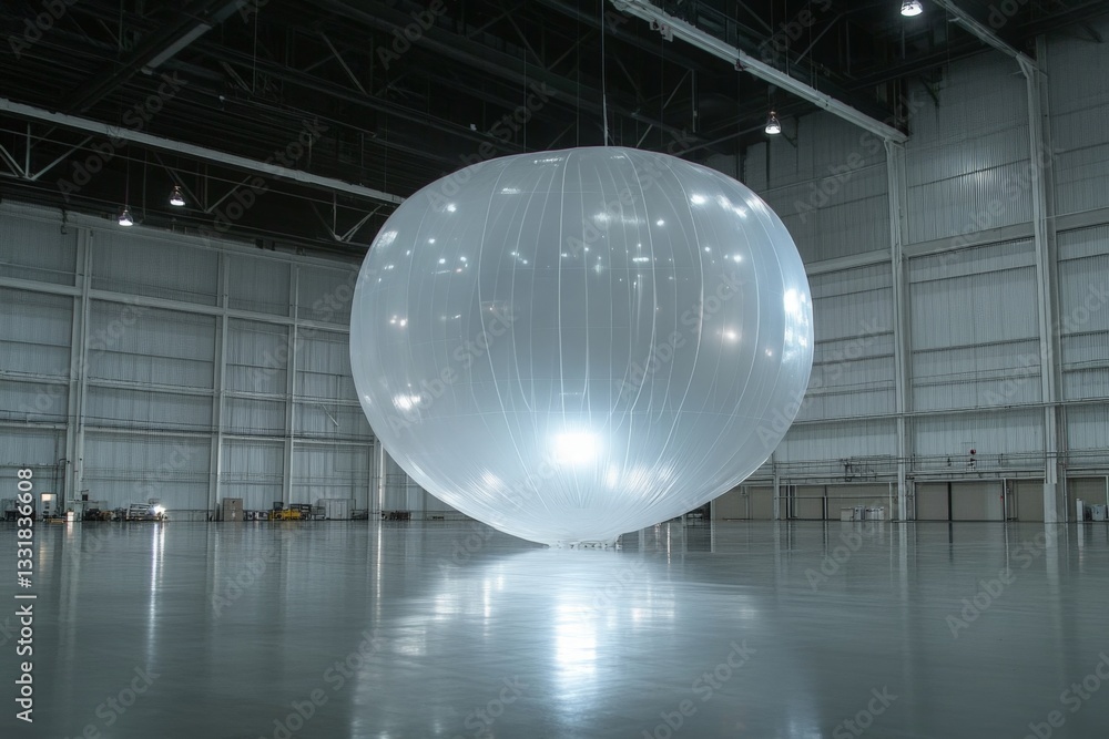 Aufkleber large transparent balloon suspended in an empty industrial space showcasing innovative technology an