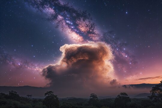 Cosmic Backdrop of M83 and M84 with Ethereal Intergalactic Dust Cloud in the Evening Sky