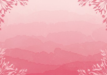 Soft Pink Watercolor Background with Floral Border for Creative Projects