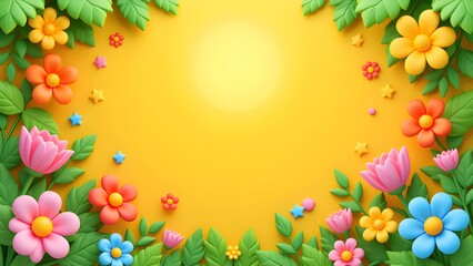 Fototapeta premium Colorful flowers shining under the sun
