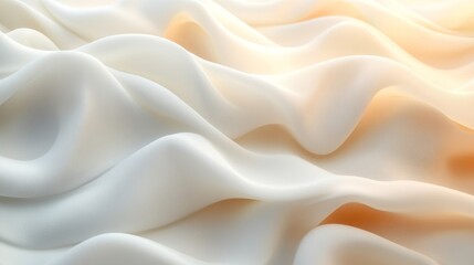 Fototapeta premium Soft flowing fabric in shades of white and yellow is shown