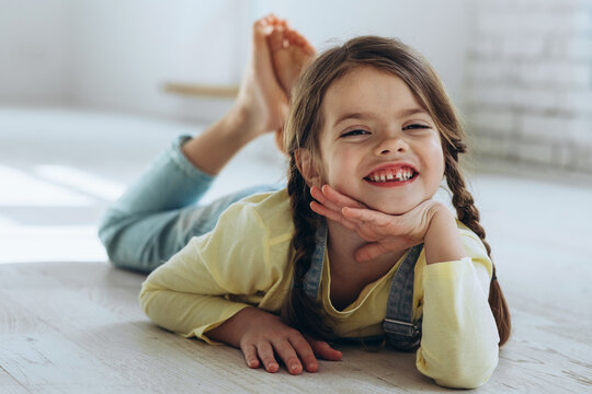 Close-up portrait of a beautiful little girl.