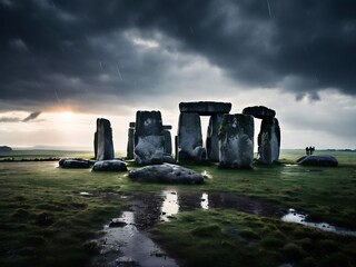 Stonehenge Under a Stormy Sky