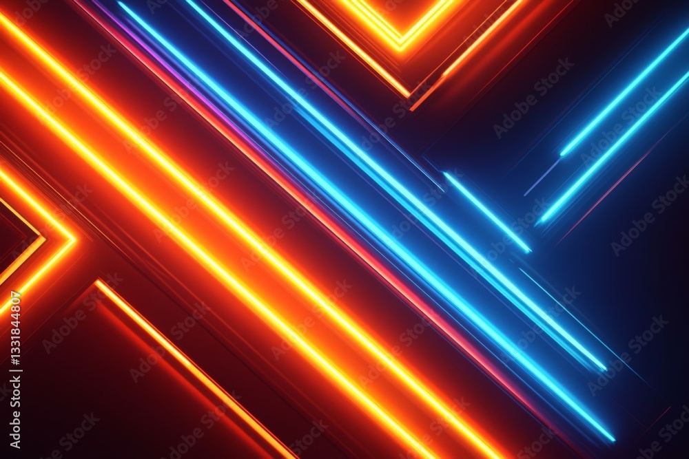 Aufkleber Vibrant neon light patterns create an energetic atmosphere in an abstract design