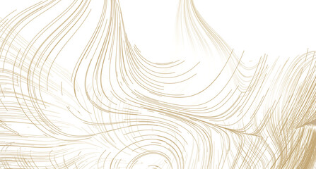 Elegant abstract background with flowing gold lines on white. Perfect for modern design.