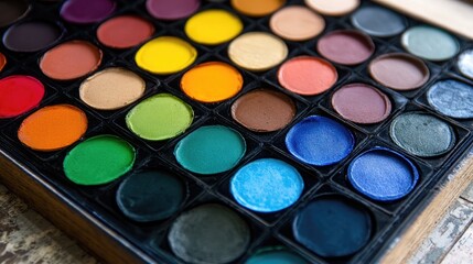 A close-up of a color-matching tool being used for crafting realistic silicone prosthetics.