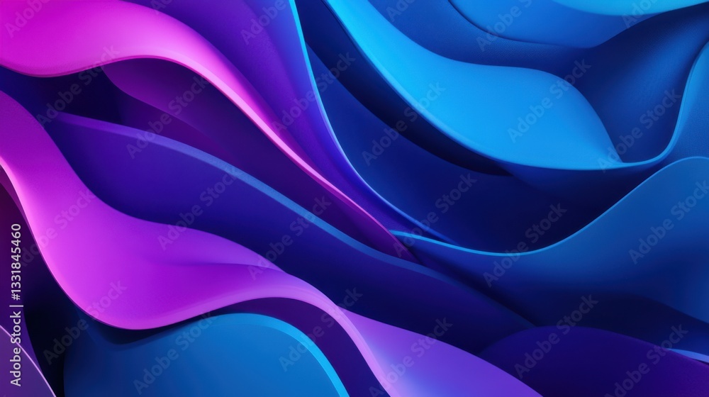 Poster dynamic 3d background with flowing abstract shapes in vibrant colors