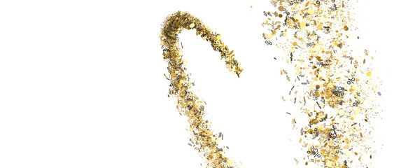 Golden Percentage Confetti