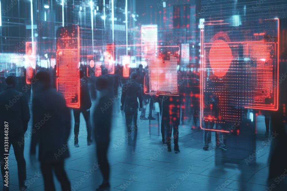 Poster ai security system analyzes faces in crowded areas in real-time
