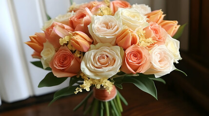 Peach & Cream Bridal Bouquet