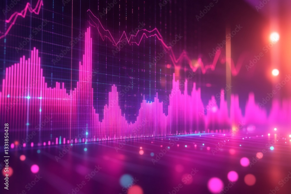 Poster Visual representation of data trends in vibrant colors showcasing statistical analysis and business insights