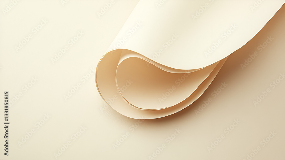Poster curled paper layers create a soft and elegant texture background
