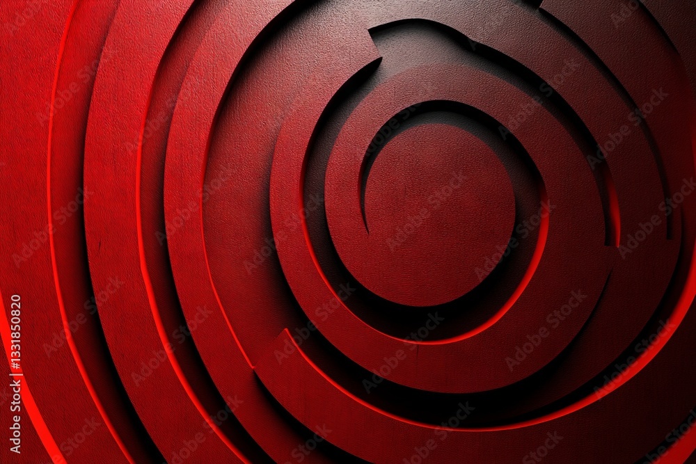 Poster Red spiral patterns create a striking visual effect that draws attention in a contemporary design setting