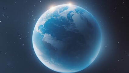 Obraz premium A stunning representation of earth floating gracefully in the vastness of space with heavenly illumination.