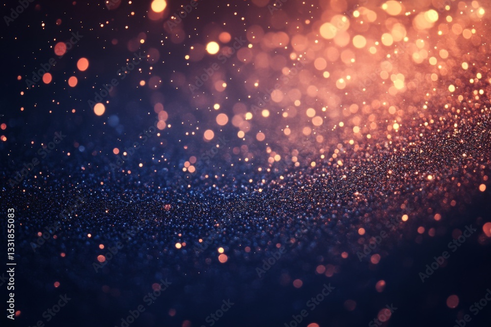 Poster Sparkling particles create a magical atmosphere in an abstract night setting