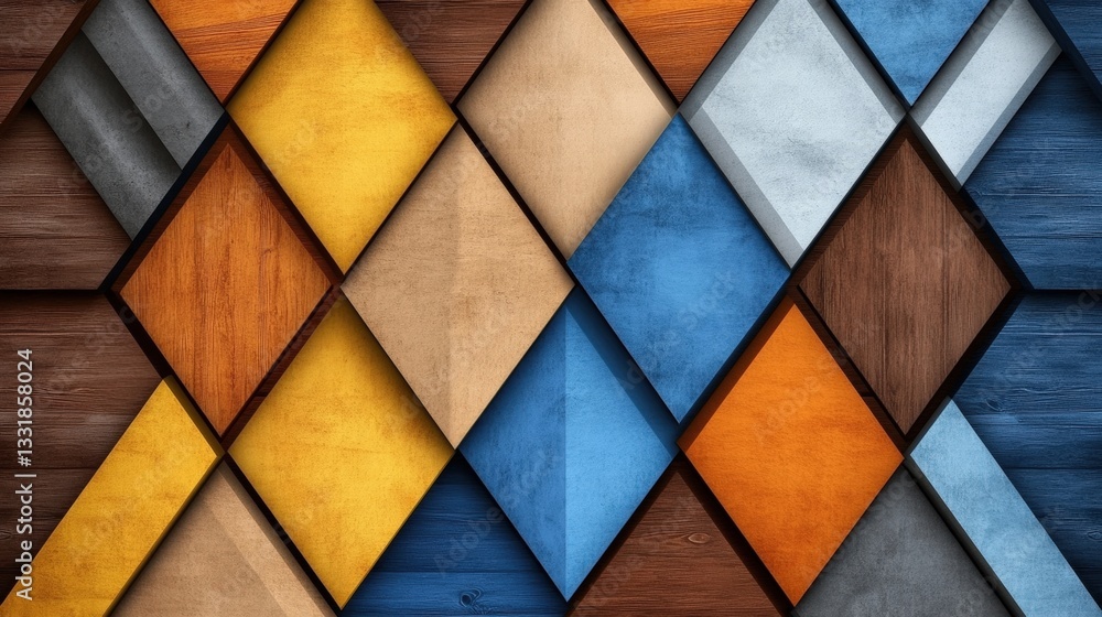 Poster a stunning wooden wall displaying a vibrant array of different colors creating a unique vintage aest