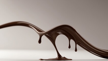 Smooth flowing melted chocolate with drips creating a rich and indulgent texture background