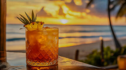 Sunset Pineapple Cocktail