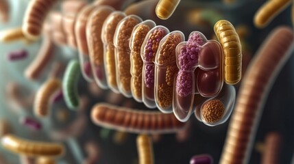 An intricate illustration of mitochondria highlights their importance in cellular energy production, showcasing the intersection of science and art in understanding fundamental life processes.