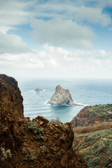 Spanish resort Canary islands, Tenerife deserted path with the magnificent sea ocean view