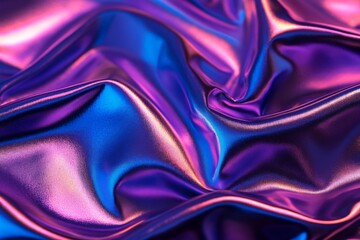Obraz premium Vibrant silky fabric in shades of blue and purple with smooth texture and gentle folds
