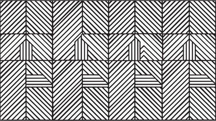 Seamless pattern with abstract geometric line texture, black on white background. Light modern simple wallpaper, bright black backdrop, monochrome graphic element