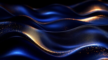 abstract gold accents flowing over royal blue base