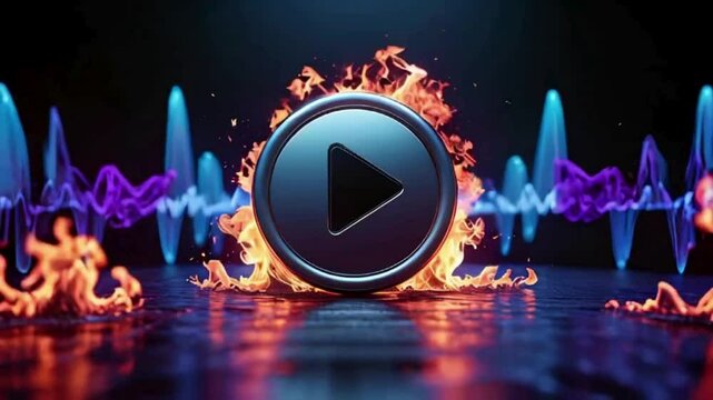 3d thumbnail of music playing, with dim background and rising smoke
