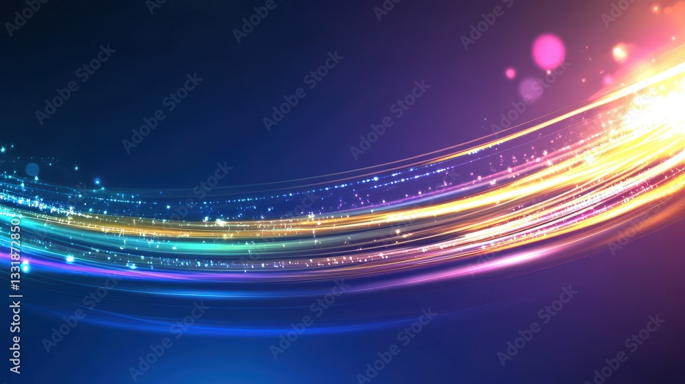 Poster abstract colorful light trails swirling dynamically