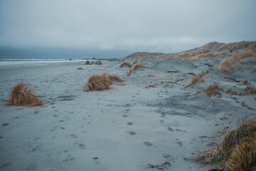 Scenic Coastal Dunes of Ogna and Brusand Beach, Norway – Windy Seashore with Golden Grass
