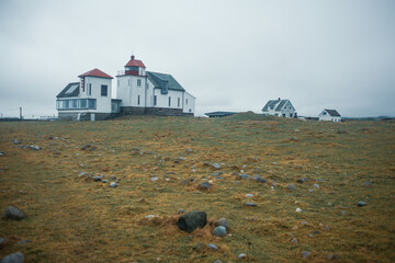 Ogna Lighthouse, Norway – Historic Coastal Landmark in a Moody Nordic Landscape