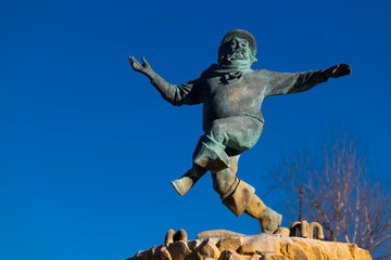  Skegness, Lincolnshire, UK - January 25th 2025 - Jolly Fisherman statue